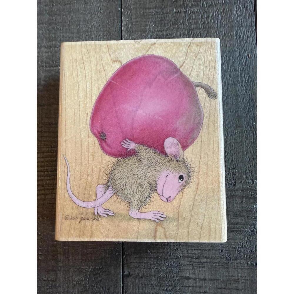 House Mouse Heavy Lifter 2011 wood block rubber stamp